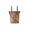 Burberry Detachable Adjustable Shoulder Strap Check Design Shoulder Crossbody Cotton Canvas Mini Bag Women handbags Brown 80704611