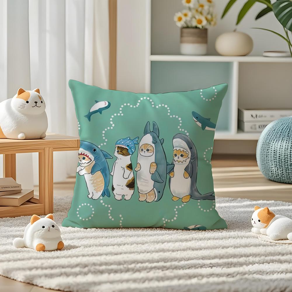 Luxury Cute mofusand cat Pillow Case Silky elegant Comfort Sofa Bed Invisible zipper 30X30cm