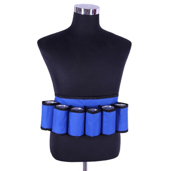 Beer Can Belt Adjustable Quick Release Multi-compartment Large Capacity with Zipper Pocket Portable Beer Can Holder Drink Bottle Belt Camping Supplies