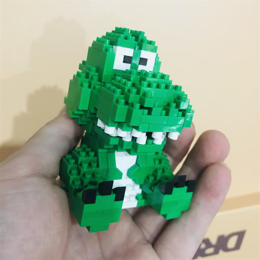 Cute Magic Mini Blocks Cartoon Dinosaur Model Anime Building Toy Juguetes Auction Figure Kids Gifts Girls Present