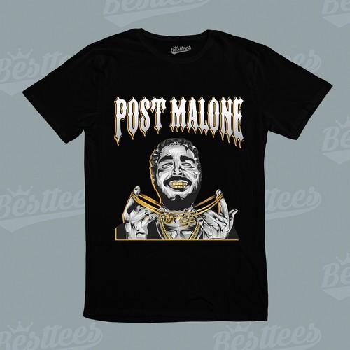 MALE/FEMALE/Kids Rapper Post Malone Rapper Singer Hip Hop R n B Music T-Shirt S разноцветный