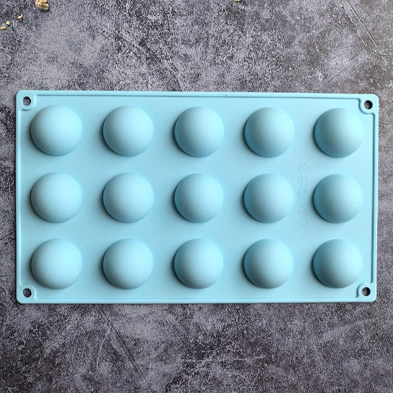 15 Holes Half Ball Sphere Round Silicone Mold 3D Brownie Pudding Mousse Chocolate Dessert Diy Baking Cake Decoration Tool