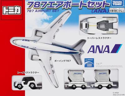 Takara Tomy Tomica Gift 787 Airport Set ANA Mini Car Toy Ages 3 Up Compliant Safety Standards ST Mark Certification TOMICA.