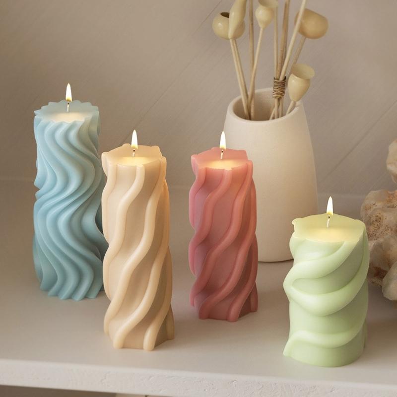 Flexible Silicone Mold Cylinder Shaped Wax Candle Molds Scented Aromatherapy Making Mould Handmade Ornament Mould