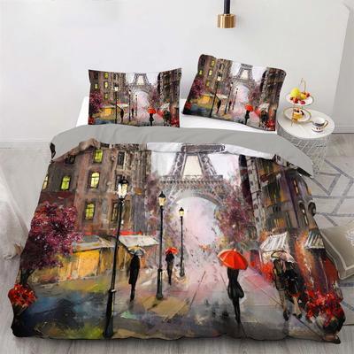 Popular 3D Digital Printing Quilt Set Three-Piece Set, Nordic Style Bedroom Home Textile, Support