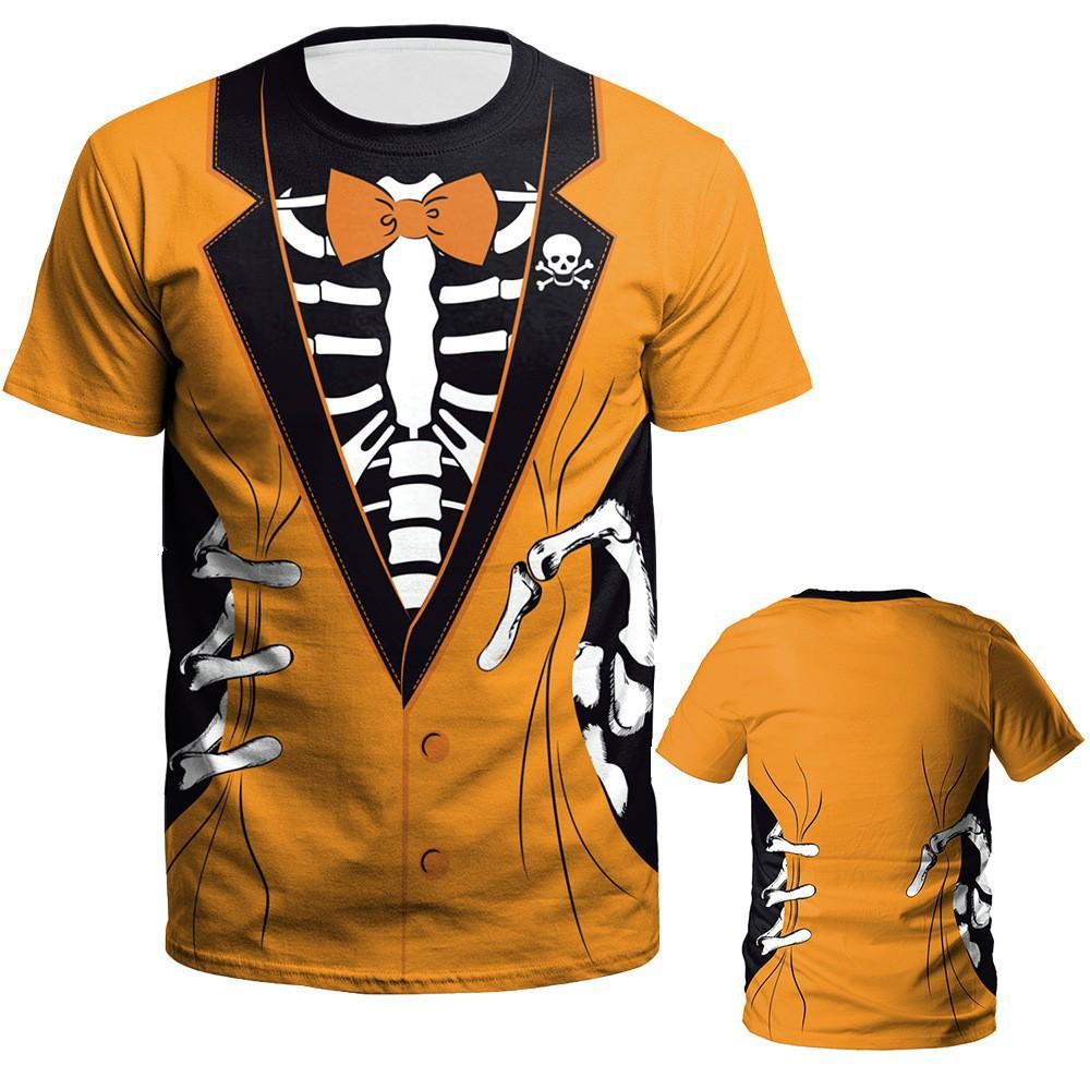 

Halloween Fun Series 3D Digital Printed Men s Street Trendy Round Neck Short Sleeved T-shirt S