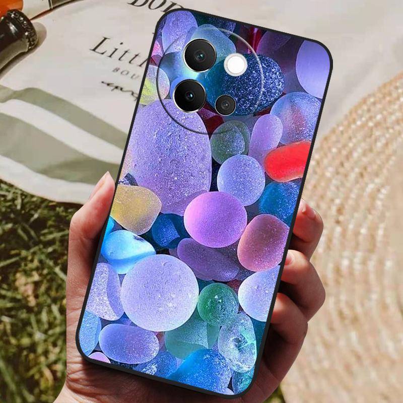 For VIVO V40 Lite 5G Case Soft Silicone Cover Black Bumper TPU For Vivo V40 Lite 5G Phone Cases V40Lite Shockproof Back Covers