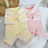Autumn and Winter Pet Four Legged Base Shirt Princess Lace Teddy Cat Jumpsuit Dog Pajamas Puppy Clothes for Small Dogs