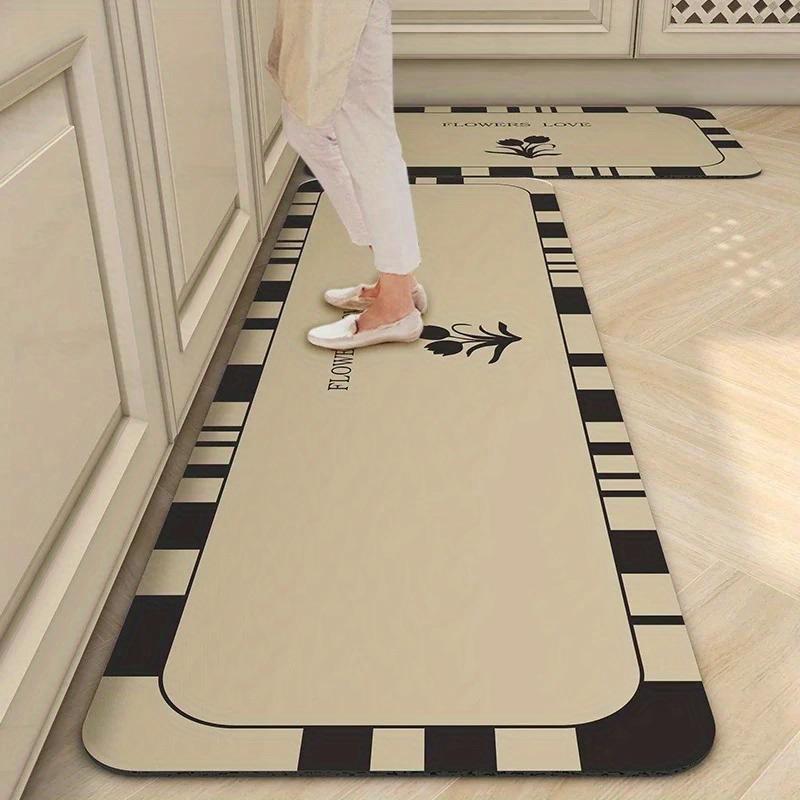 Nordic Kitchen Floor Mat, Water-Absorbing And Oil-Absorbing Diatom Mud Floor Mat, Wipe-In Carpet, Dirt-Resistant, Wear-Resistant And Non-Slip Foot Mat