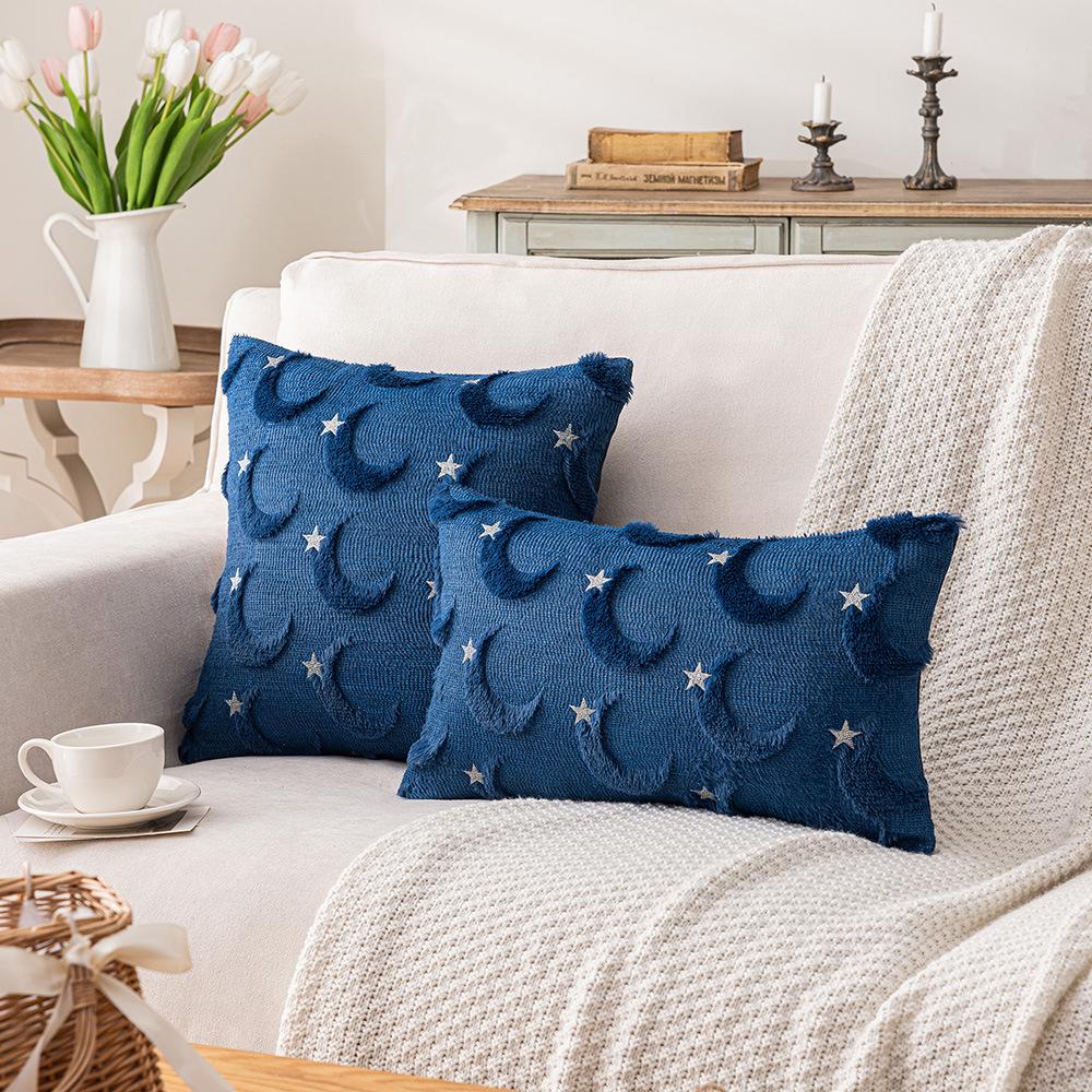 Star Plush Pillowcase Ins Style Soft Plush Living Room Sofa Pillow Cushion Waist Pillow Moon Festival Decoration