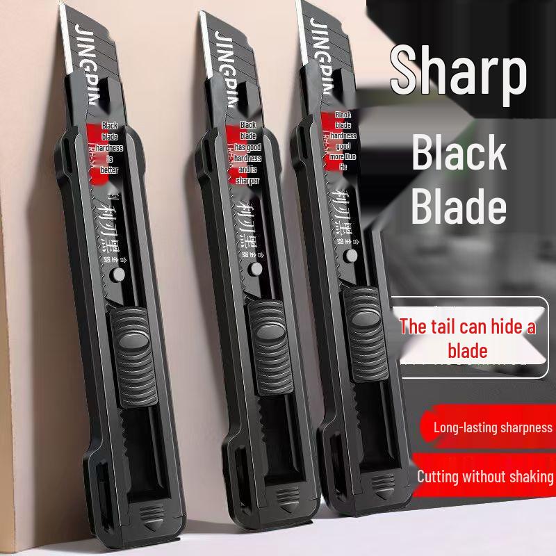 Heavy-Duty Multifunctional Utility Knife - Durable Black Blade for Wallpaper Cutting