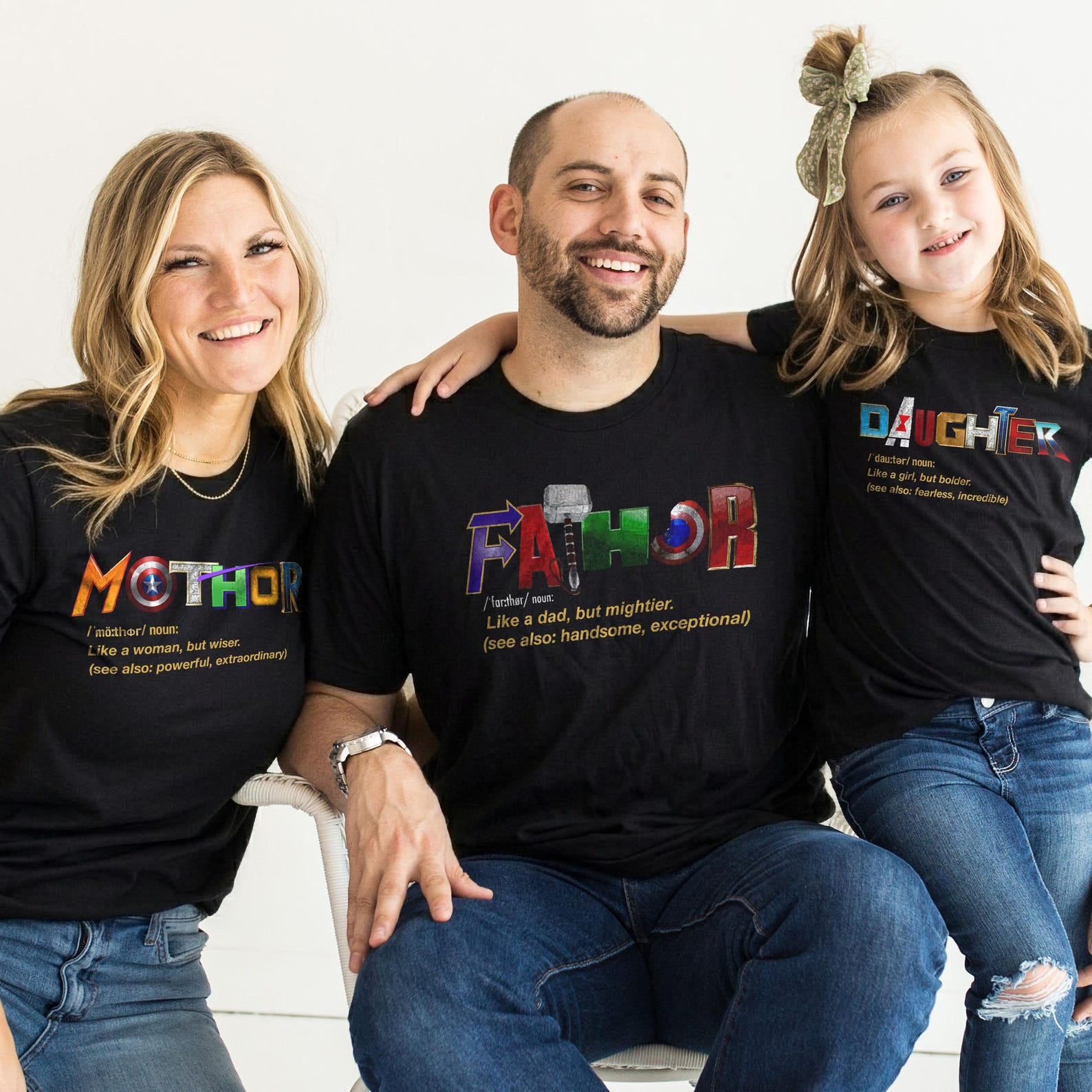 Matching Family Superhero Shirts, Disney Trip Family Outfits, Hero Parent and Child Matching T Shirts, Family Vacation Shirt Set L