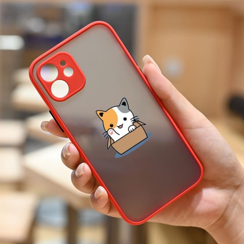 Cute Cat Phone Case For IPhone 14 13 12 11 Mini Pro Max XS X Max XR 8 7 Plus SE 2022 Skin Color Phone Cover