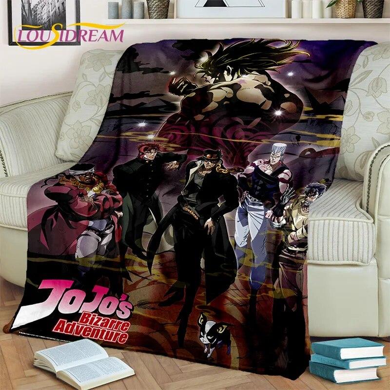 Jojo Bizarre Adventure Cartoon Anime Decke, weiche Überwurfdecke für Zuhause, Schlafzimmer, Bett, Sofa, Picknick, Reisen, Büro, Decke, Kind