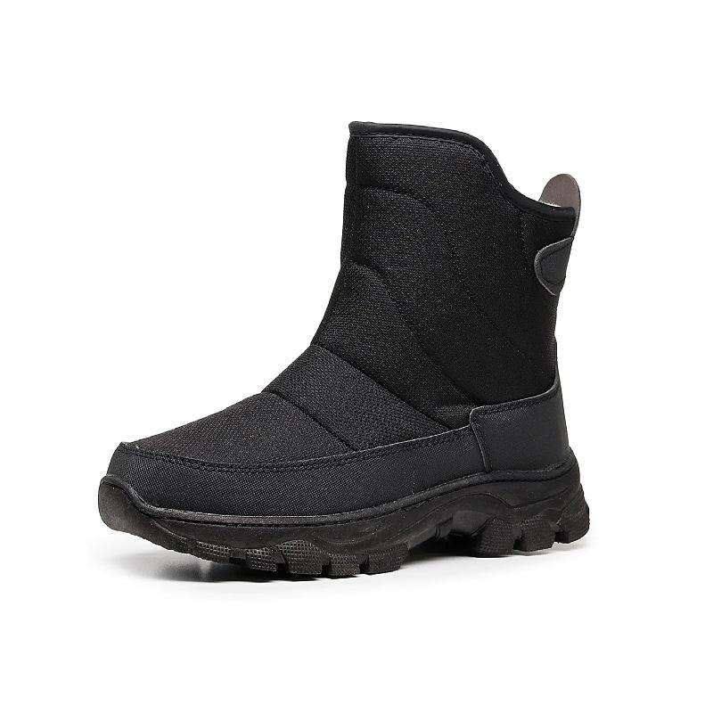Men's Winter Warm Snow Boots With Faux Fur Lined Waterproof Non-Slip Ankle Booties for Men Comfort Outdoor Mid-Calf Hiking Shoes Walking Work Boots