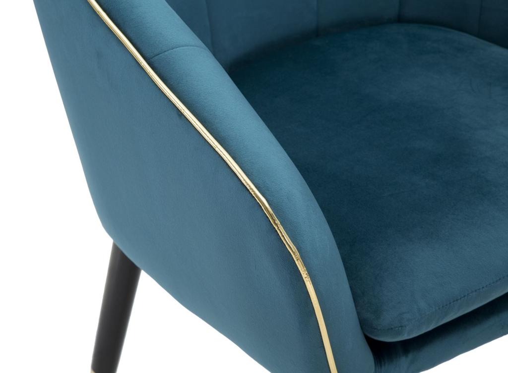 Armchair Paris Teal Gold Cm 62X58X78