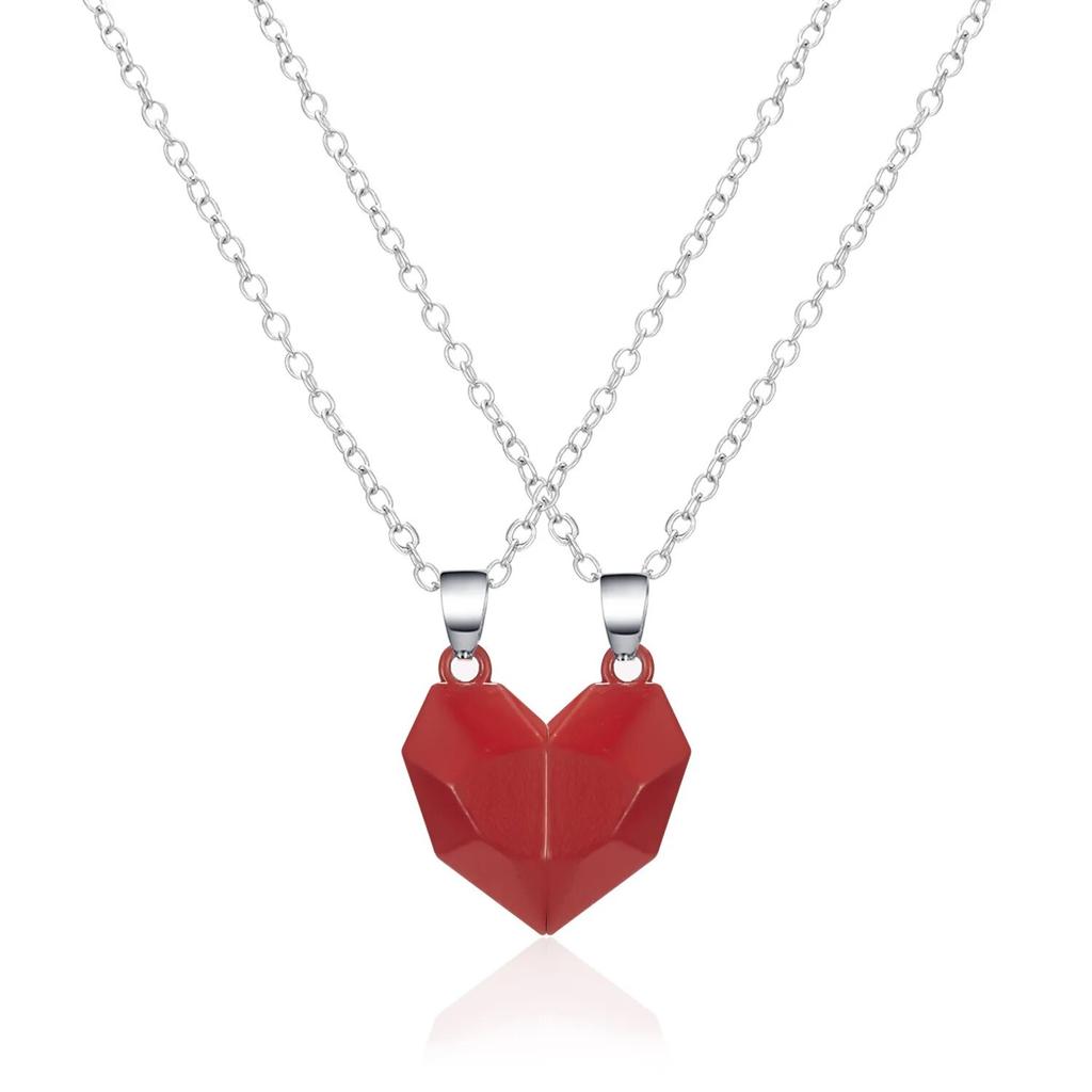 Dobrý jednoduchý kvalitní náhrdelník s přívěskem pro pár elektrokardiogramu, magnetické srdce, sestřihový náhrdelník s přívěskem Valentýnský dárek