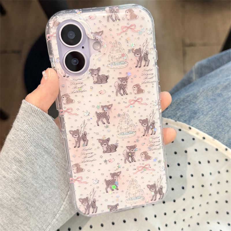 

Glitter Pink Fountain Deer Case for iPhone 17/16 Pro Max/15/14 - Premium Finish iPhone 14 Pro Max