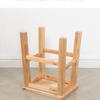 Solid Oak Wood Stool Sturdy with Rectangular Seat for Study Areas