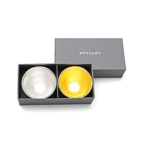 

Nousaku Sake Cup - Kiki - 2 Tin and Gold Leaf Set e00099