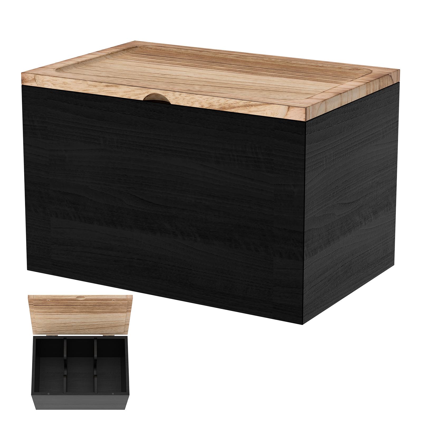 Wooden Tampon Holder with Lid and Drawer 3-Grid Bathroom Tampon Storage Box Dust Proof Feminine Product Organizer