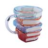 3D Painted Book Mug Wear Resist Books Drinking Container Multi-Purpose Unique Handmade Drink Cup for Beer Wine Juice Tea Coffee