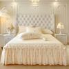 2026 New Pure Color Clip Cotton Bed Dress Single Piece Scarf Single Bed Cover Four Seasons Universal Bed Cover Skirt Side Bed Apron