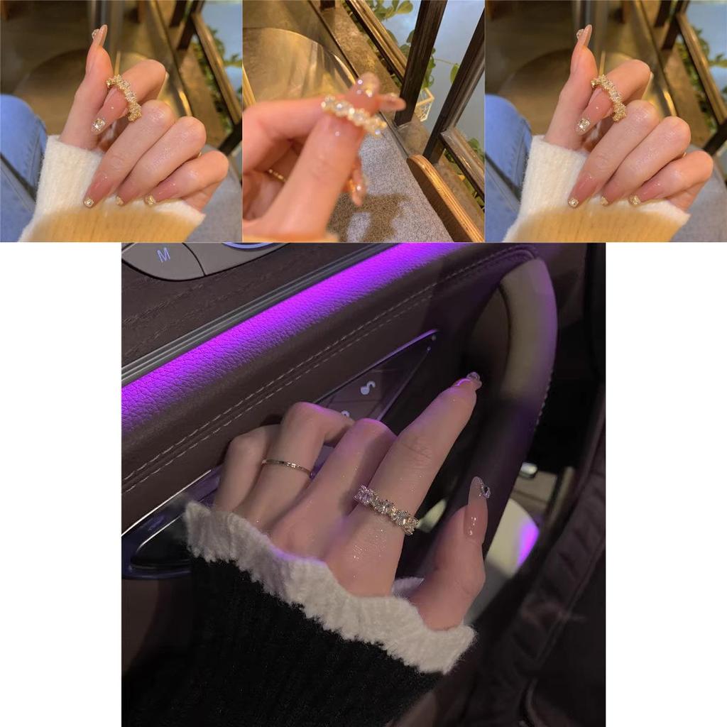 Design Fashionable Geometric Rhinestone Ring For Women With Unique Chic Appeal