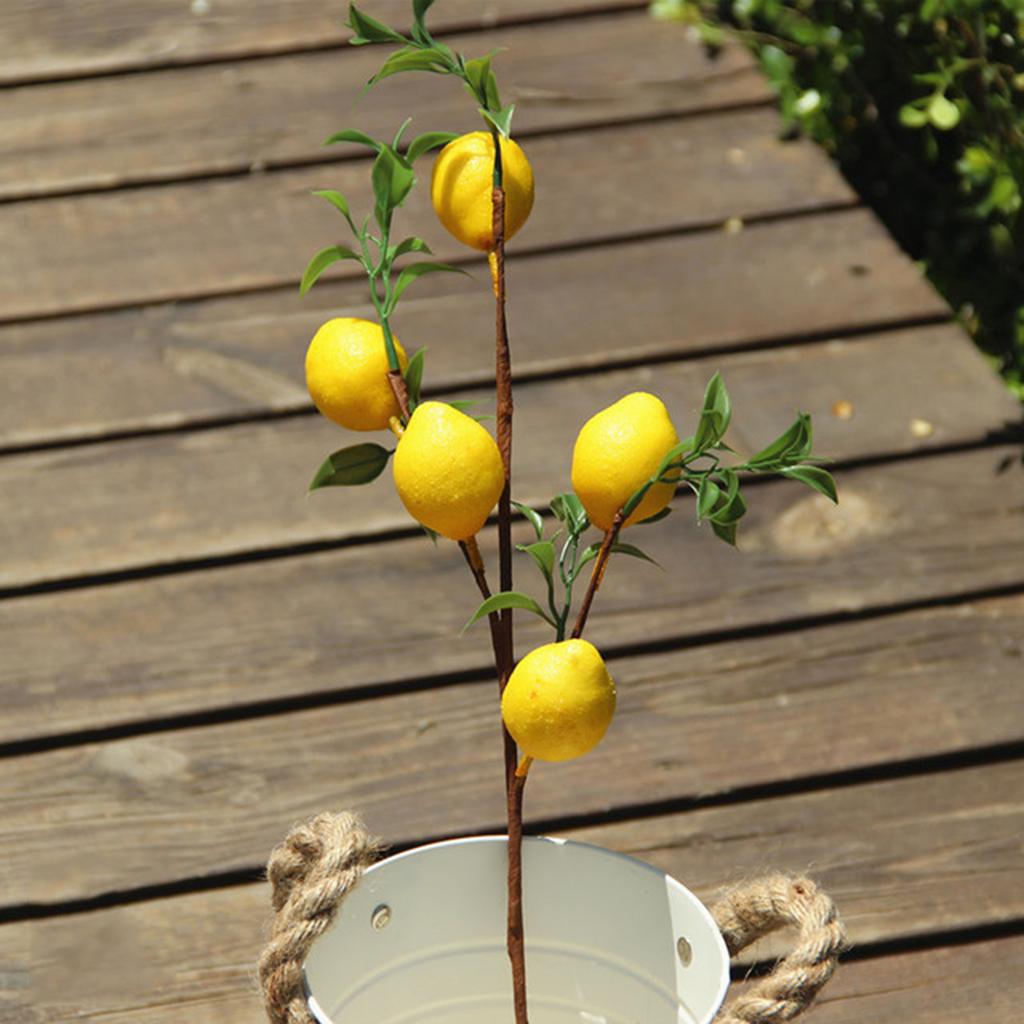 1/3/5/10pcs Simulation Lemon Branch Artificial Flowers Home Photography Props Fake Plants Lemon Fruit Home Flower Arrangement