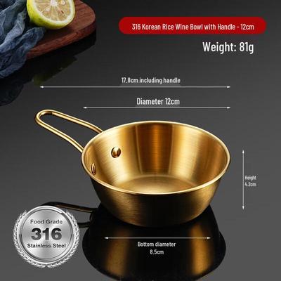 Korean Style 316 Stainless Steel Bowl with Handle