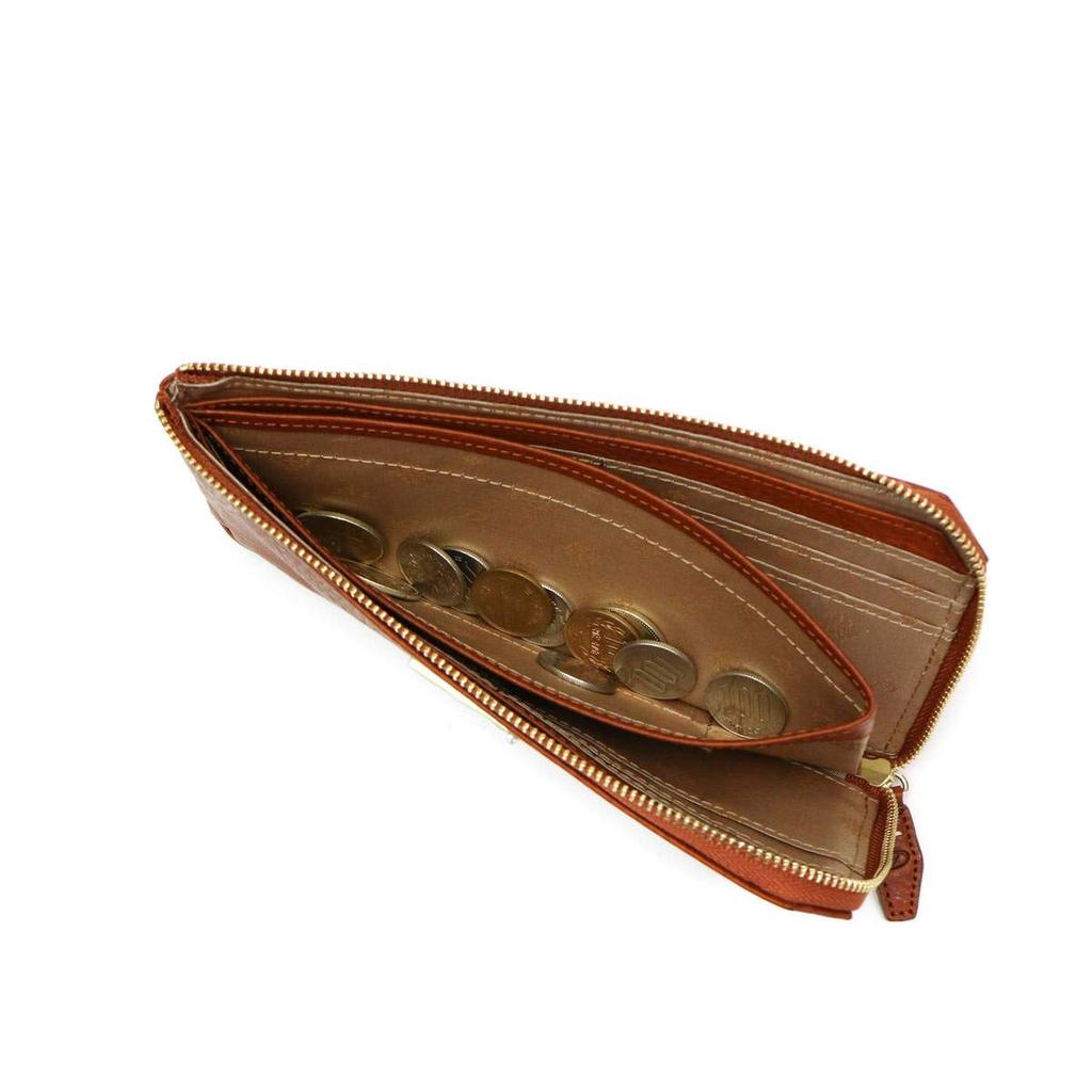 Long wallet with coin purse zipper type Genuine leather Perla Pink [Dakota] L-shaped Women's DA-30055-32