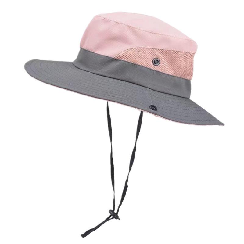 1pc Women's Outdoor UV-Protection-Foldable Sun-Hats Mesh Wide-Brim Beach Fishing Hat with Ponytail-Hole for Outdoor Activities