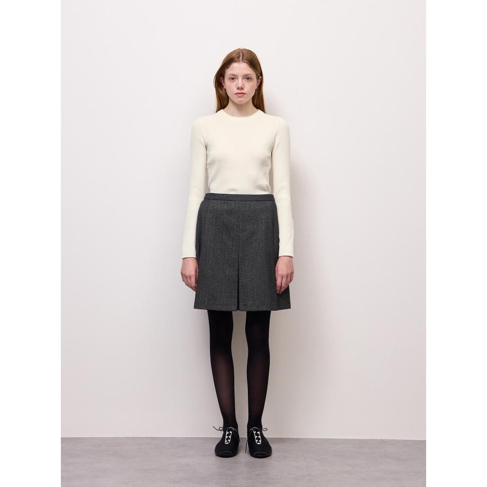 Gu By Uniqlo Box Pleated Skirt  Tweedy  Mn