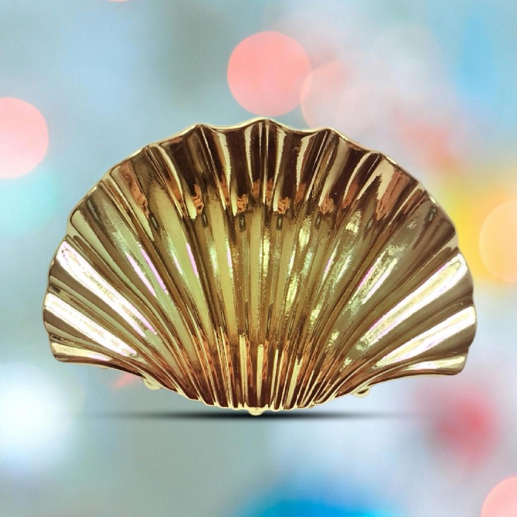 Scallop Shape Hair Clip Hair Decoration Fashionable Hair Clip Alloy Shell Shape Hair Clamps for Trendy Women Hairdos