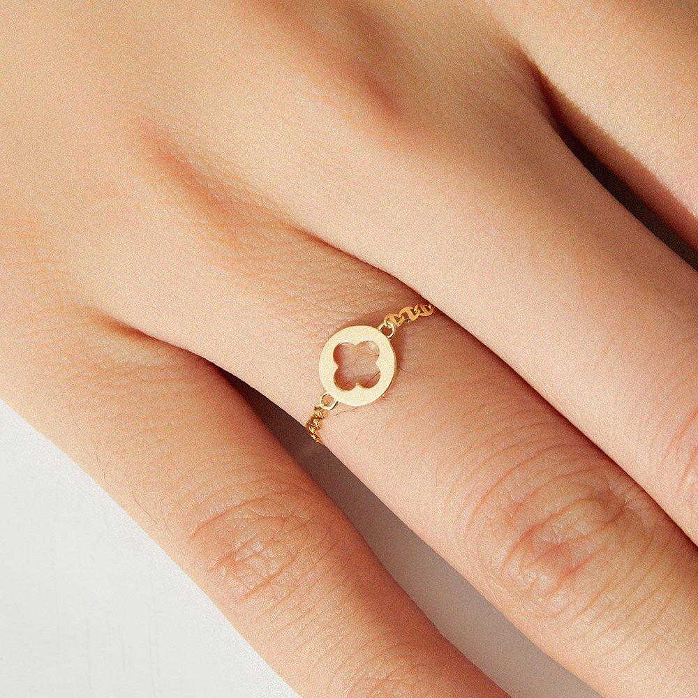 14K Wolkenanhänger Kette Goldring