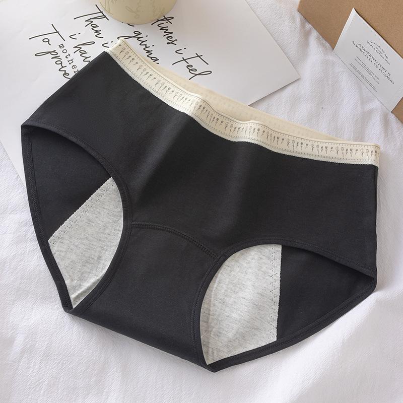 Women Spring and Autumn 10A Anti   Bacterial Cotton Side Leakage Physiological Period Briefs