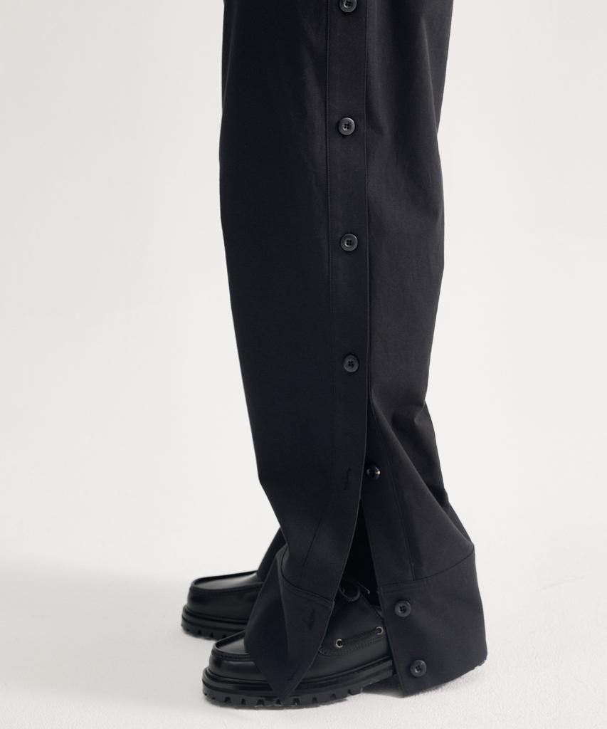 Eichijig Side Placket Cuff Wide Trousers - Black