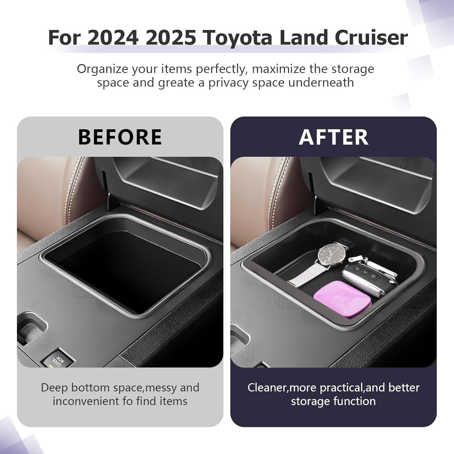 

LUWU Center Console Organizer for 2024 2025 2026 Land Cruiser Prado 250 & Lexus GX 550 Accessories Land Cruiser First Edition Armrest Box Armrest