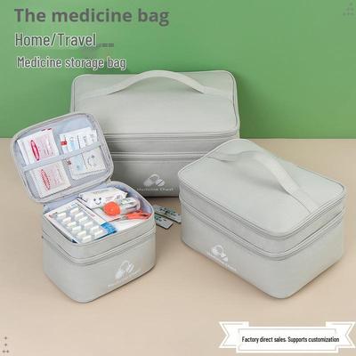Trousse de premiers secours portable double couche et sac de rangement pour médicaments pour voyage et maison