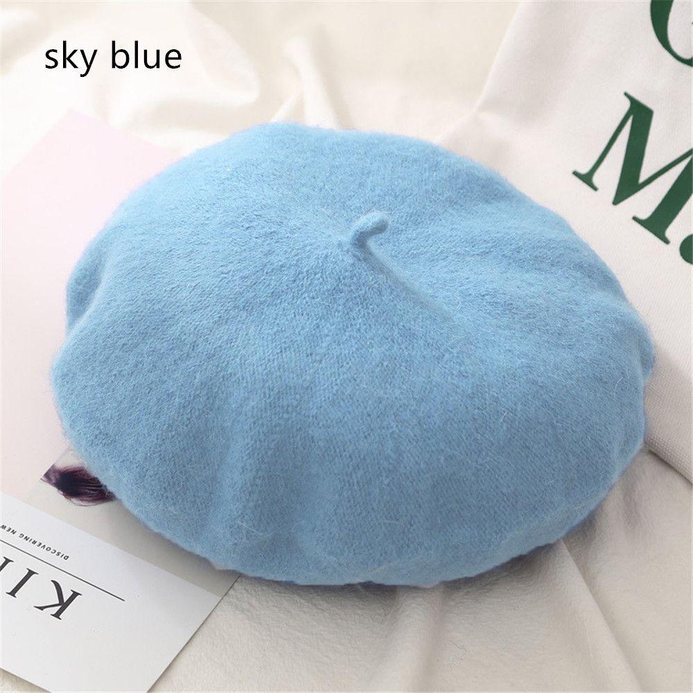 French Baggy Winter Warm Flat Cap Hat Felt Berets Wool Beret Cap Autumn Beret Hat
