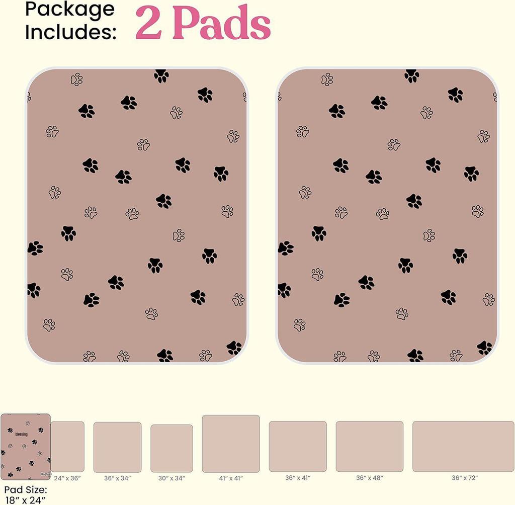 Washable Quilted Pet Pee Pads - Absorbent, Non-slip Sleeping Mats for Dogs & Cats.