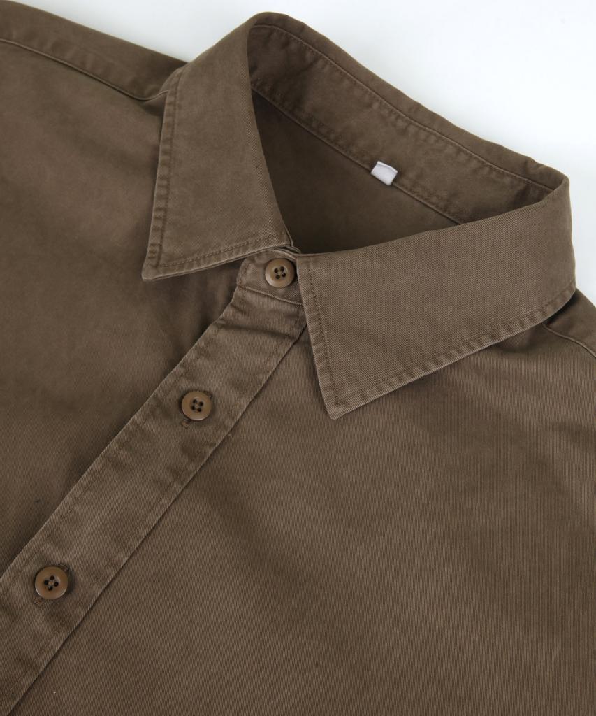 ORIGINALDAY Vintage Oversized Pigment Washed Shirt Brown