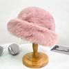 Winter Imitation Seto Fur Fisherman's Hat for Women Warm Soft and Waxy Plush Basin Hat Korean Style Face Showing Small Cold Proof Hat