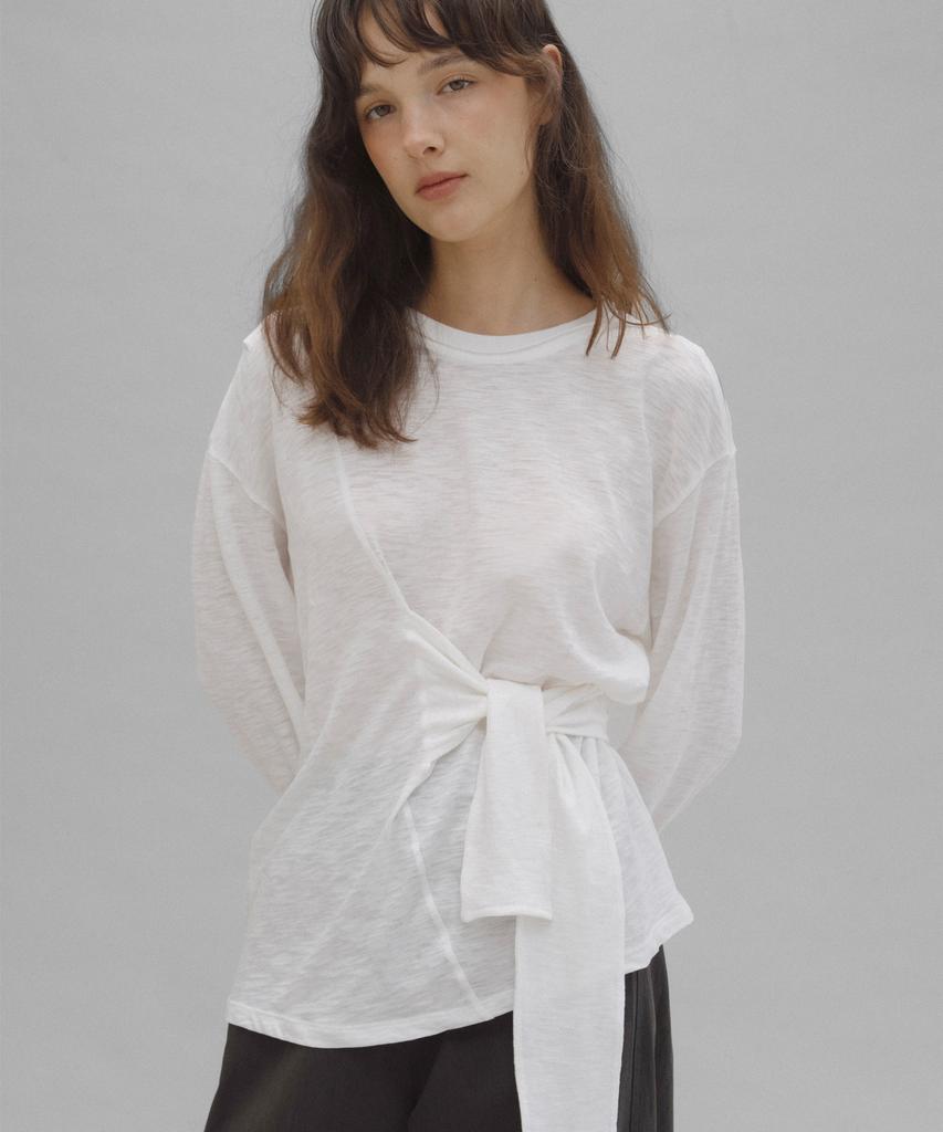 ANDNEEDS Draping Long Sleeve Tee (White)