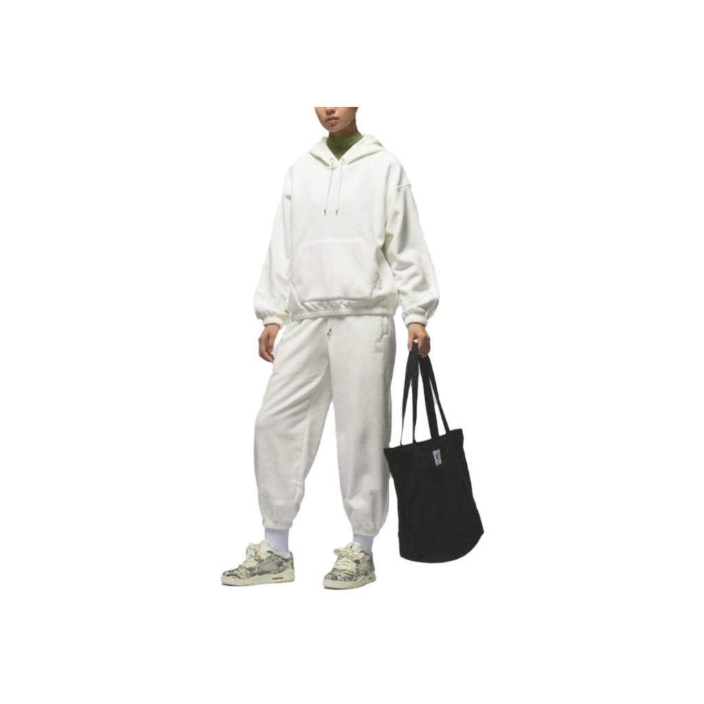 Jordan Solid Color Drawstring Jogger Sweatpants With Fleece Lining Women Bottoms Sail-White FD7235-133
