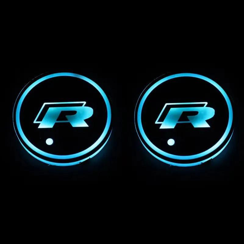 2026 Heiß Für VW VOLKSWAGEN Neu 7 Farben LED Auto Becherhalter Licht Leuchtender Untersetzer Wasserbecher Pad Für VW Volkswagen Polo Jetta Golf