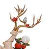 2Pcs Reindeer Statues Decorative Collectable Deer Figurine Lover Sculpture for Dining Room