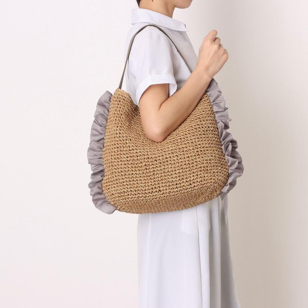 tote bag Side-frilled one-handle (basket bag)