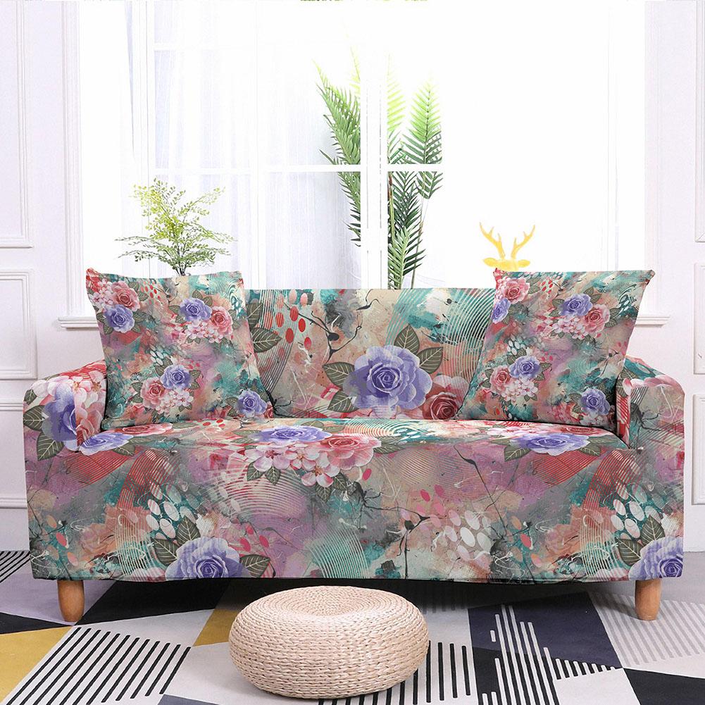 

Tropical Leaves Elastic Sofa Covers for Living Room Flower Slipcovers Sectional Couch Cover Sofa Cover 1-4 Seat 90x140cm