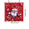 1 Stück Imitationsrelief Weihnachtsmann Roter Druck Wasserdicht Duschvorhang für Privatsphäre mit 12 Haken, Mehrere Größen Maschinenwaschbar